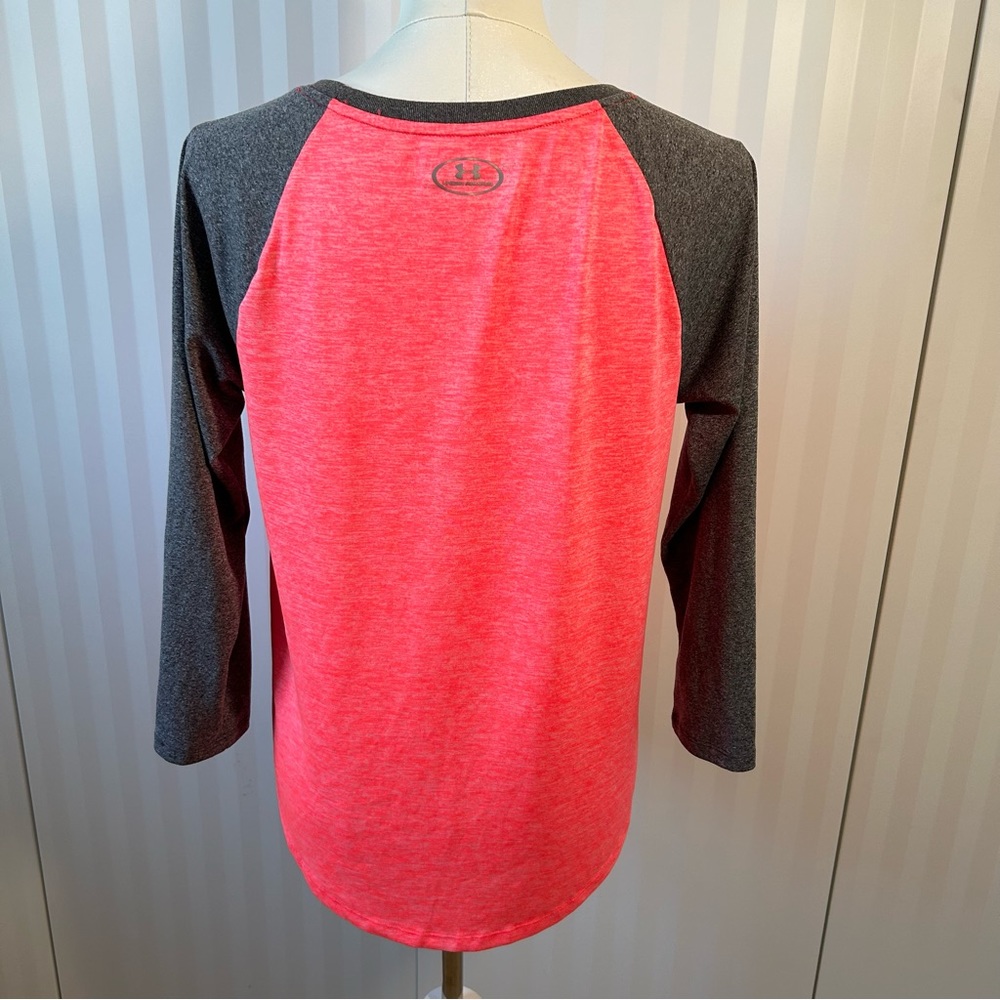 Under Armour orange gray baseball long sleeve soft tee Size M - Picture 4 of 6